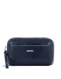 Piquadro Clutch bag with three compartments with zip fastening blue