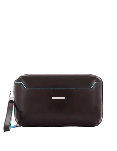 Piquadro Clutch-Tasche mit drei Fächern mit Reißverschluss braun