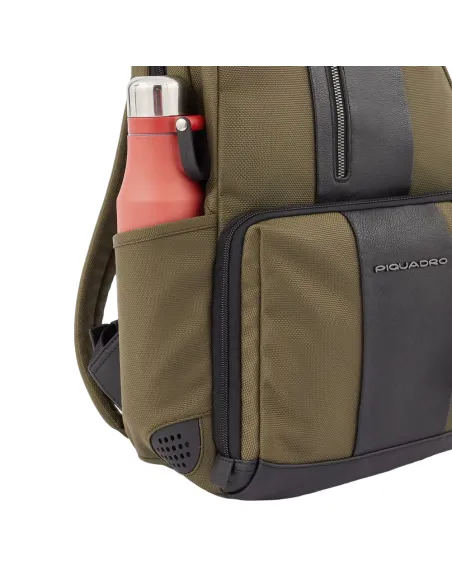 Zaino medio Piquadro Brief2 verde militare-nero