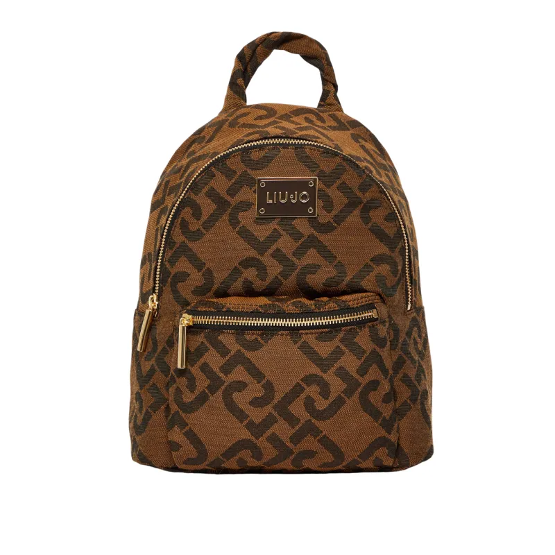 Zaino con logo jacquard Liu Jo cioccolato