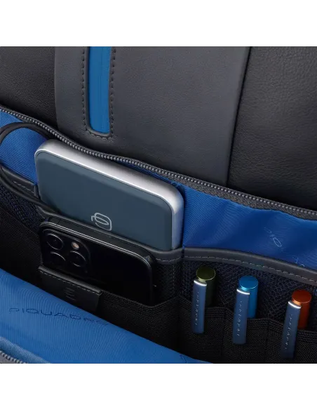 Fast-Check-Rucksack mit USB und Micro-USB-Platte Urban schwarz-grau