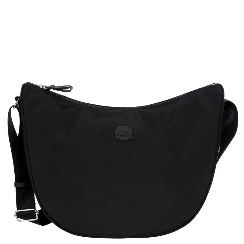 Brics shoulder bag with zip closure black-black