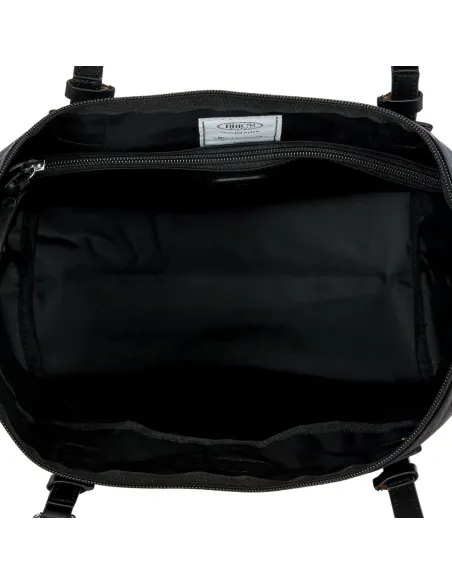 Shopping media in tessuto riciclato e pelle X-Collection nera