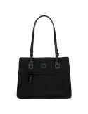 Brics Fabric and Leather Three-Compartment Medium Shopping Bag black