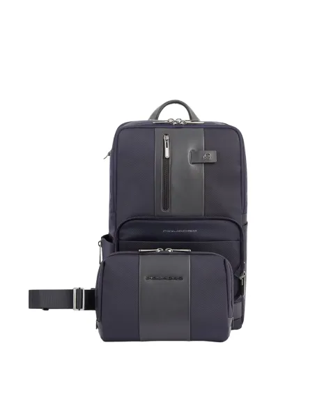 Piquadro Computerrucksack mit abnehmbarer Multifunktionstasche blau