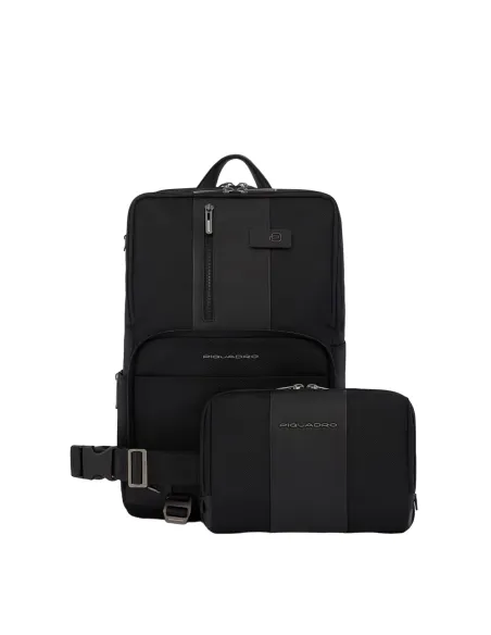 Piquadro Computerrucksack mit abnehmbarer Multifunktionstasche schwarz