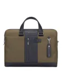 Laptop portfolio briefcase in recycled fabric Brief 2 military green-black