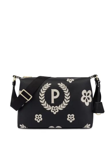 Pollini Umhängetasche mit Druck schwarz