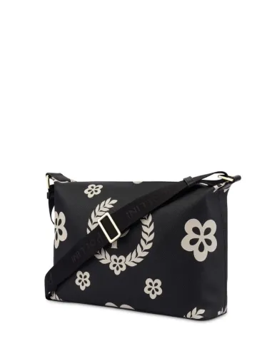 Borsa a tracolla Pollini con stampa nera