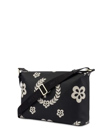 Borsa a tracolla Pollini con stampa nera
