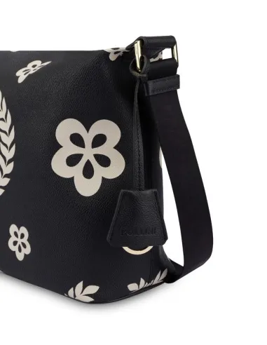Pollini printed shoulder bag black