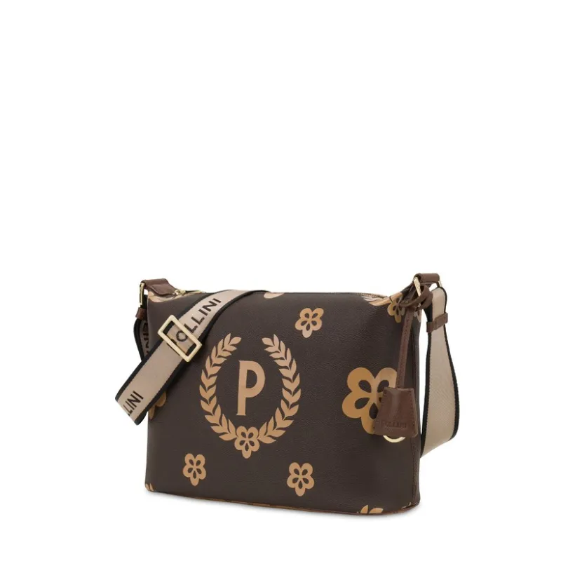 Pollini printed shoulder bag brown 2