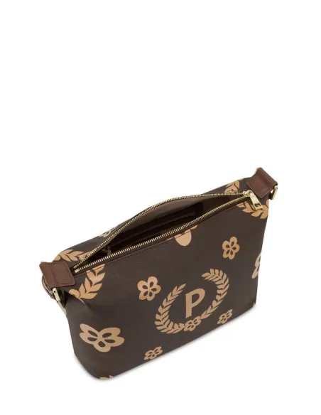 Borsa a tracolla Pollini con stampa marrone