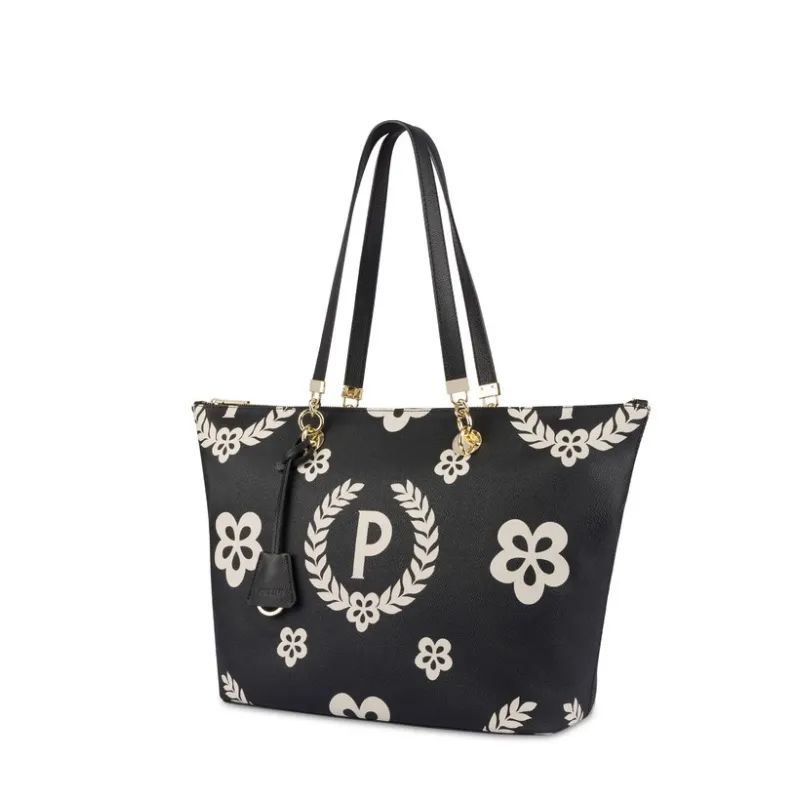 Shopper Pollini con maxi logo nera 2