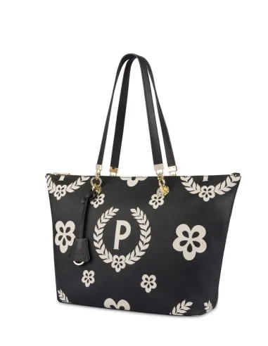 Shopper Pollini con maxi logo nera