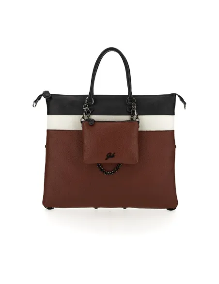 G3 Plus large Gabs + Bustina nero panna cuoio scuro