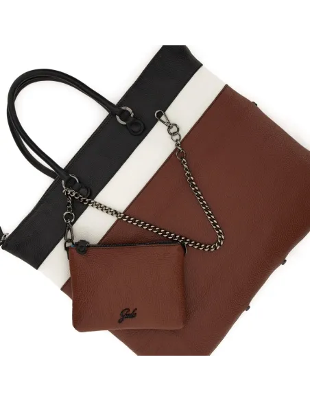 Gabs G3 Plus bag with front pocket black cream brown