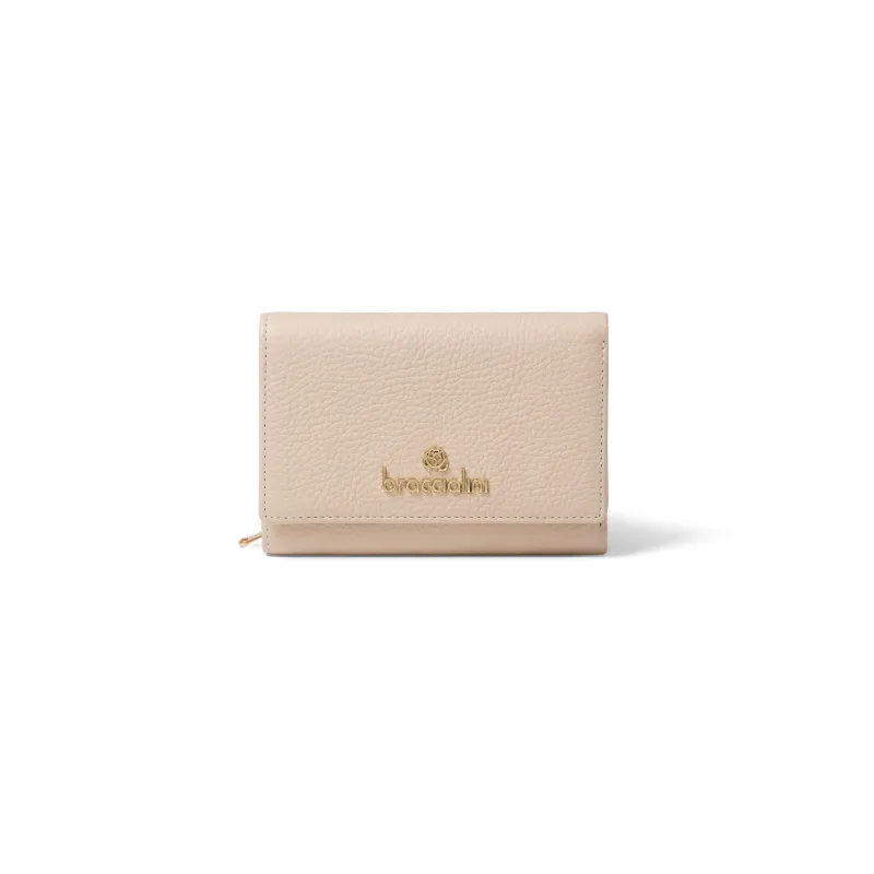 Portafogli donna Braccialini in pelle beige