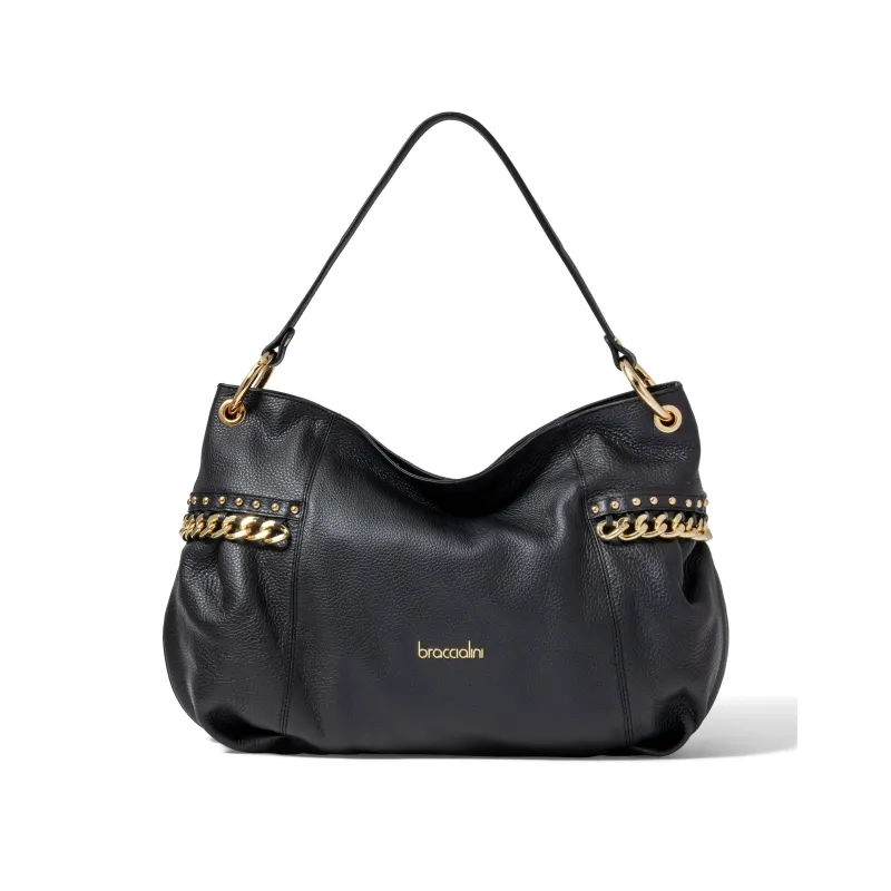 Sacca in pelle Braccialini Nora nero