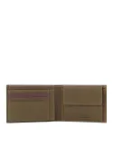 Piquadro Keith Men's wallet in recycled with flip up ID window green