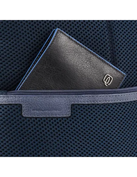 Zaino in pelle Porta PC da 14 PQ Ronnie blu