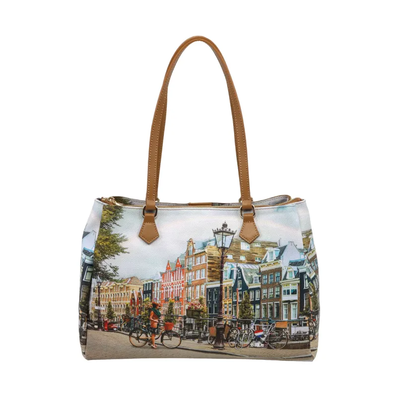 Ynot Medium shopping bag with three compartments...