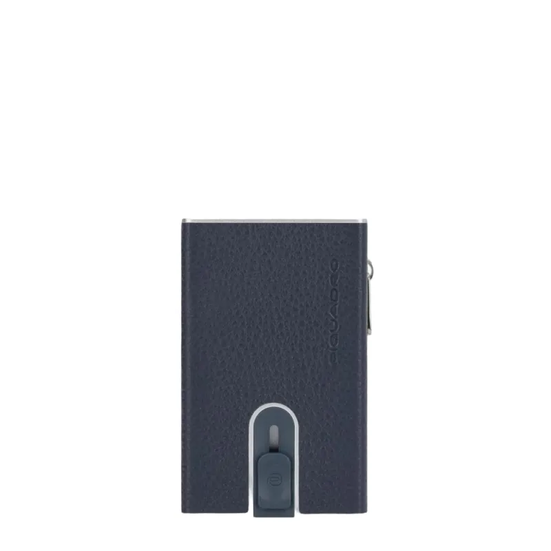 Piquadro Modus Compact Wallet für Scheine mit Münz-Fach blau