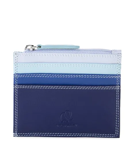 Porta carte sottile con tasca con zip Mywalit Denim