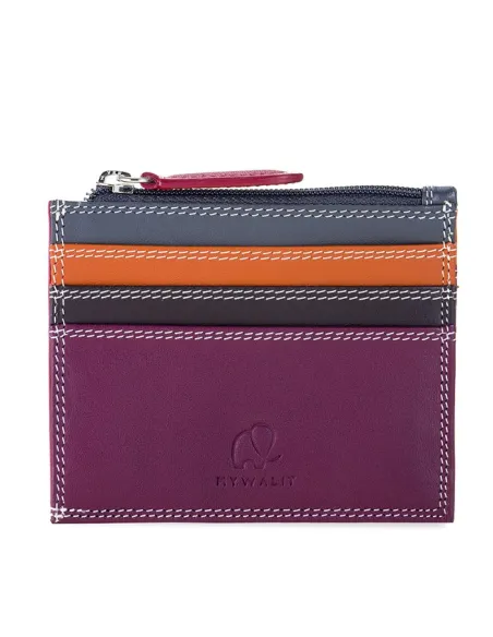 Mywalit Slim credit card pouch with zipped pocket for coins Chianti