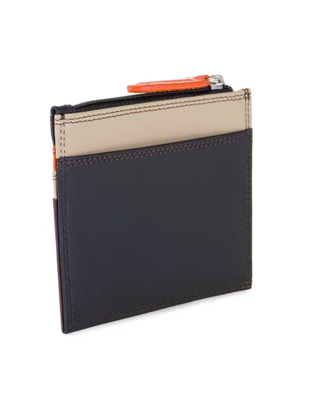 Mywalit Slim credit card pouch with zipped pocket for coins Cacao