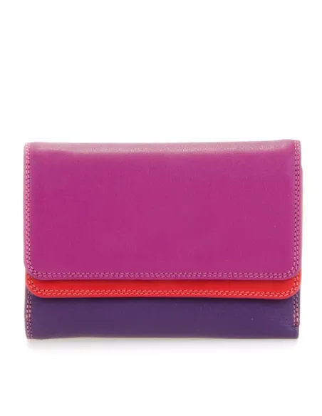 My Walit Leder-Damenbrieftasche Sangria Multi