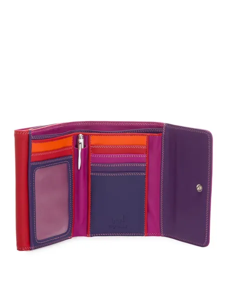 My Walit Leder-Damenbrieftasche Sangria Multi