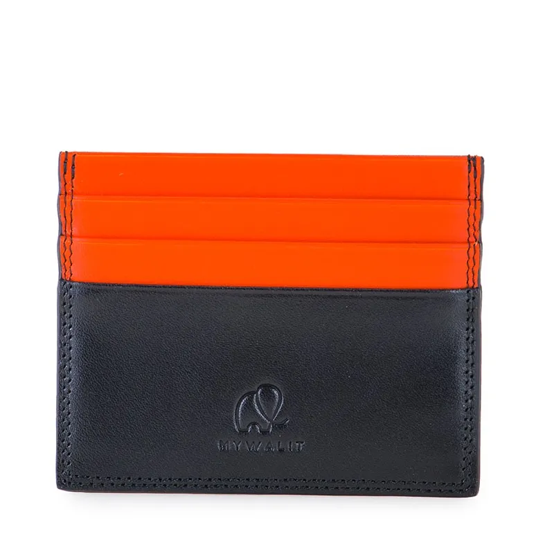 Porta carte di credito sottile Mywalit black-orange
