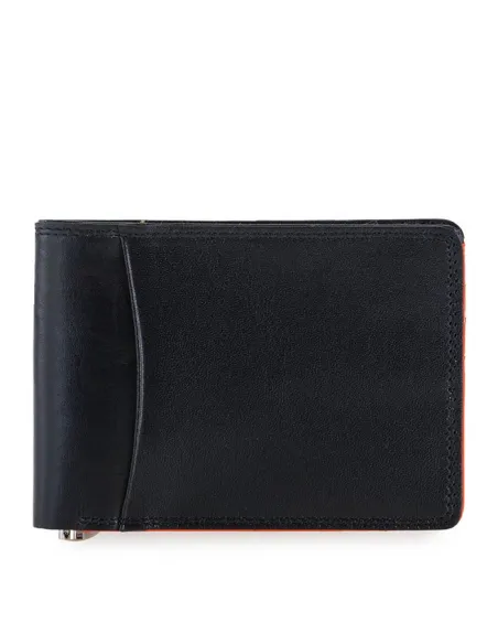 Herrengeldbörse mit Geldclip My Walit schwarz-orange