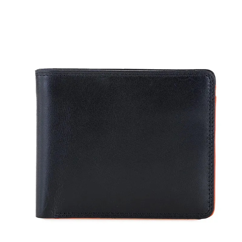 Men's wallet with coin pocket black-Orange 2