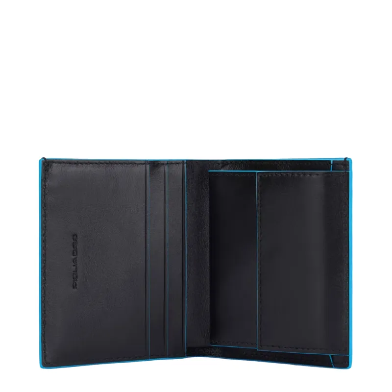 Portafogli piccolo verticale con porta monete Piquadro nero