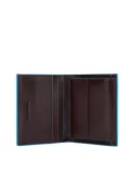 Piquadro Small men's wallet with two credit card slots with anti-fraud protection and a coin pocket brown
