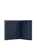 Piquadro Small men's wallet with two credit card slots with anti-fraud protection and a coin pocket blue