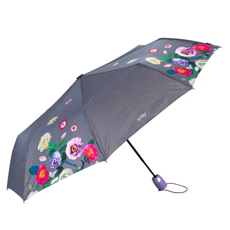 Automatic windproof short umbrella Bouquet grey 2