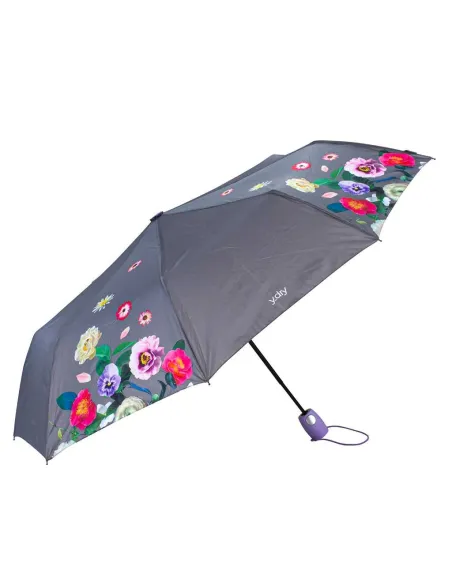 Automatic windproof short umbrella Bouquet grey