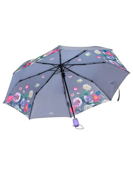 Automatic windproof short umbrella Bouquet grey
