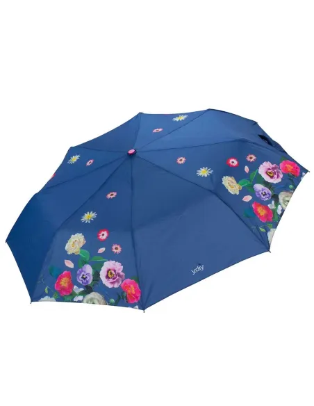 Ombrello Corto 3 sez. Automatico Y_Dry Bouquet azzurro