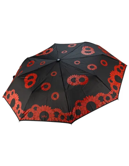 Y-Dry Women's automatic windproof umbrella with floral pattern red