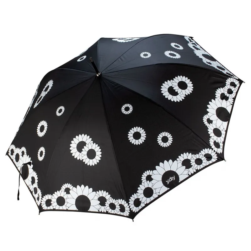 Y_Dry Sunflowers automatic long umbrella white 2