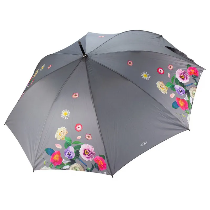 Ombrello Lungo Automatico Y_Dry Bouquet grigio 2