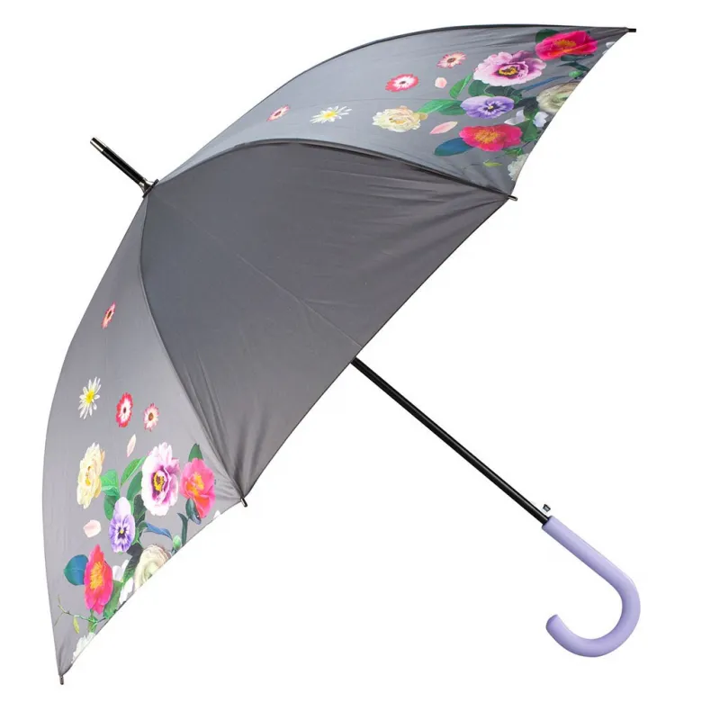 Ombrello Lungo Automatico Y_Dry Bouquet grigio