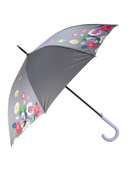 Ombrello Lungo Automatico Y_Dry Bouquet grigio