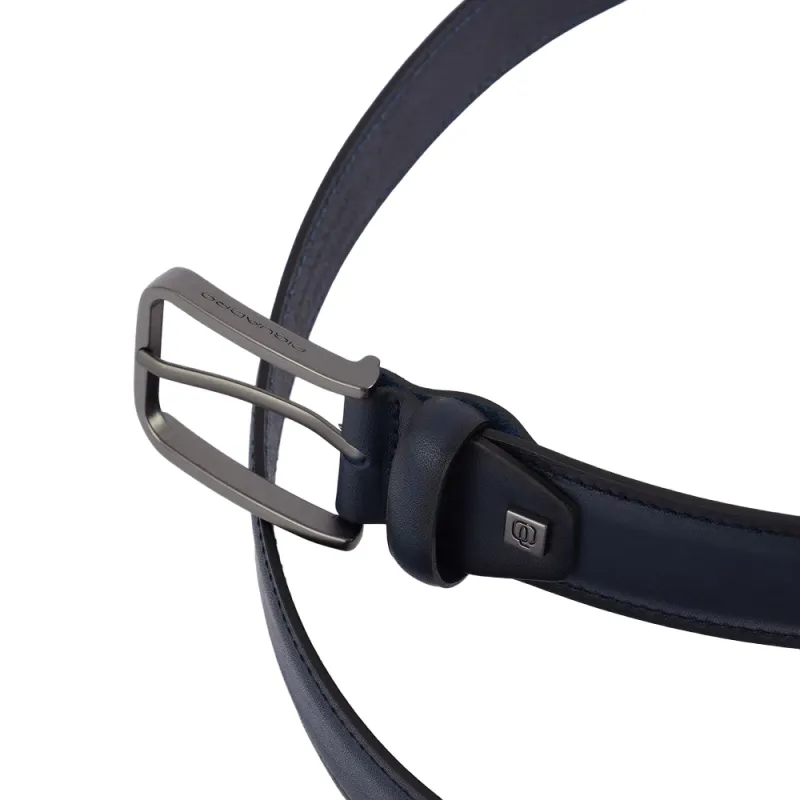 Cintura in pelle naturale Piquadro blu 2