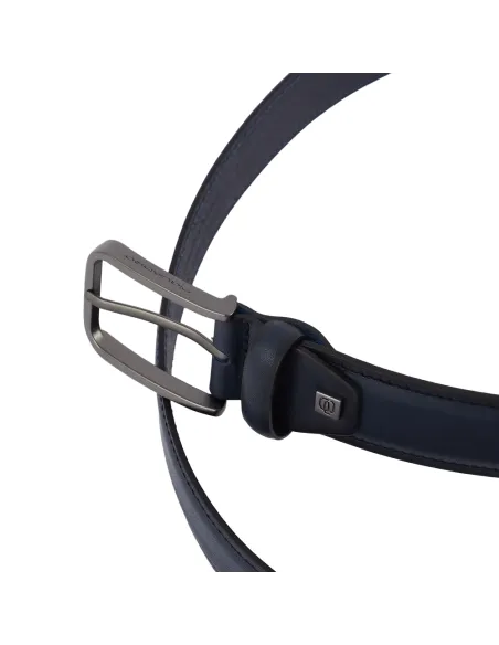 Piquadro natural leather belt blue
