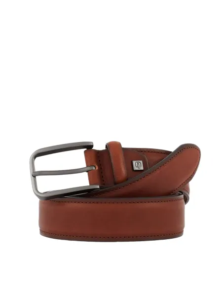 Piquadro natural leather belt brown